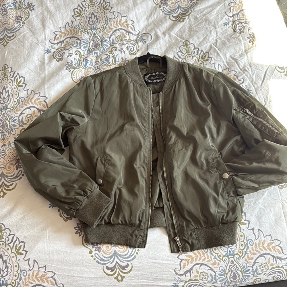 Olive Green Bomber Jacket